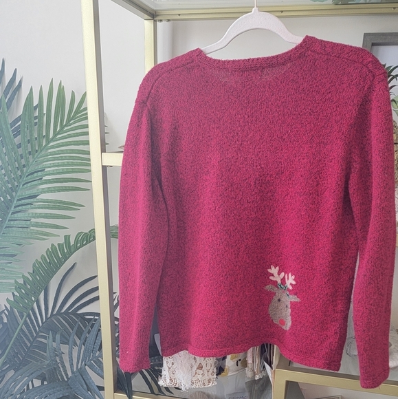 Vintage Northen Isle Signature Rudolph Red Christmas Sweater - Size Medium - Picture 3 of 7